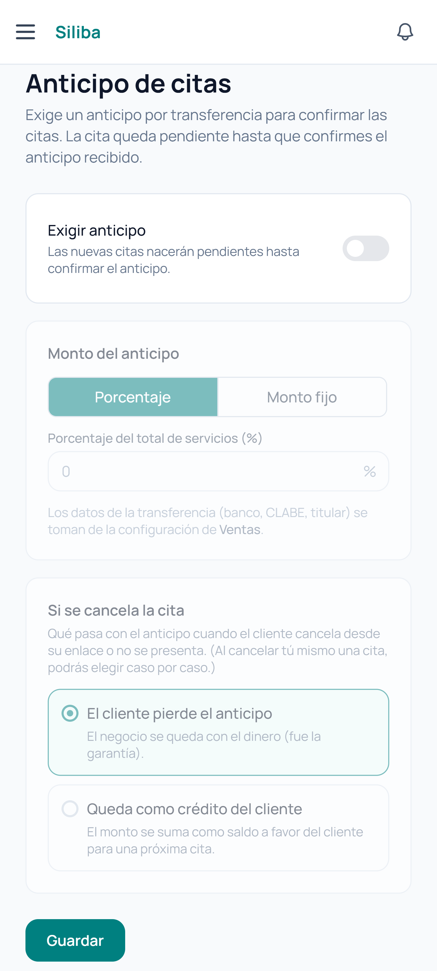 Anticipo de citas