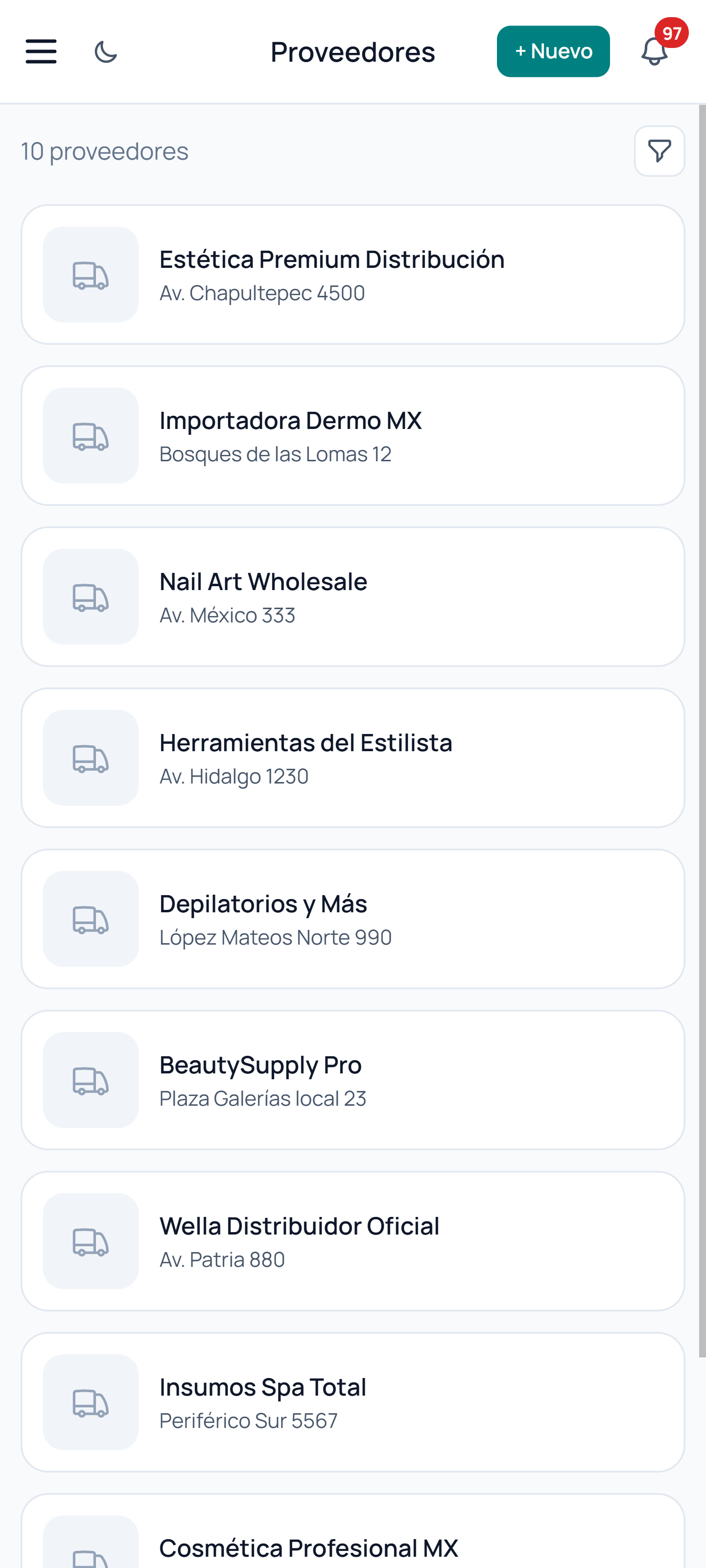 Proveedores